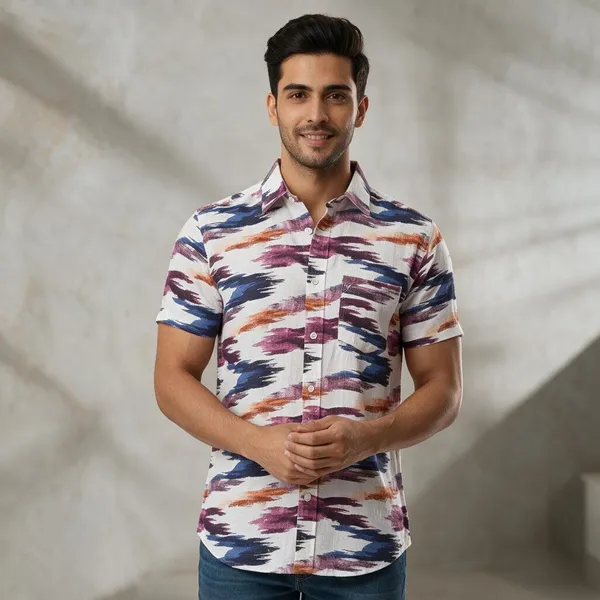 Multicolor_Breathable_Relaxed_Fit_Shirt_For_Men