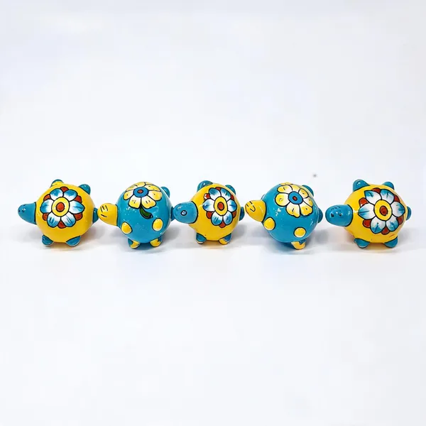Blue_Pottery_Ceramic_Floral_Turtle_Figurine_Set_Of_5_-_Pack_of_2