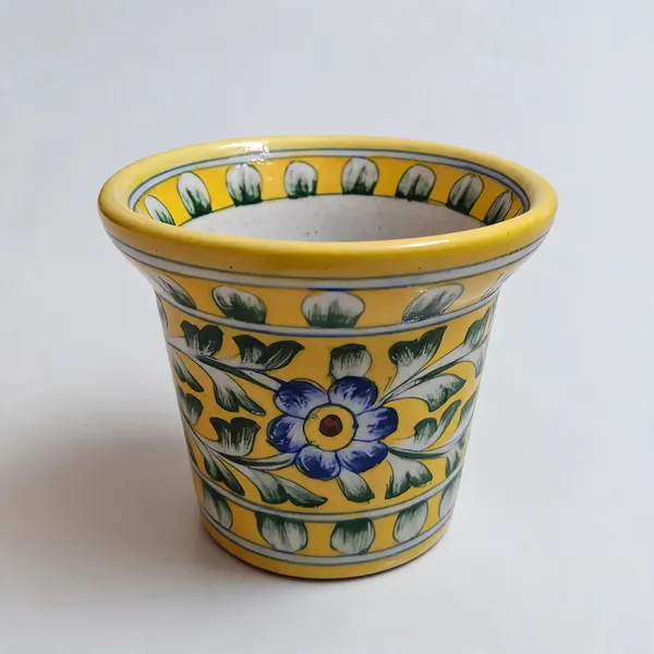Blue_Pottery_Ceramic_Hand_Painted_Floral_Planter