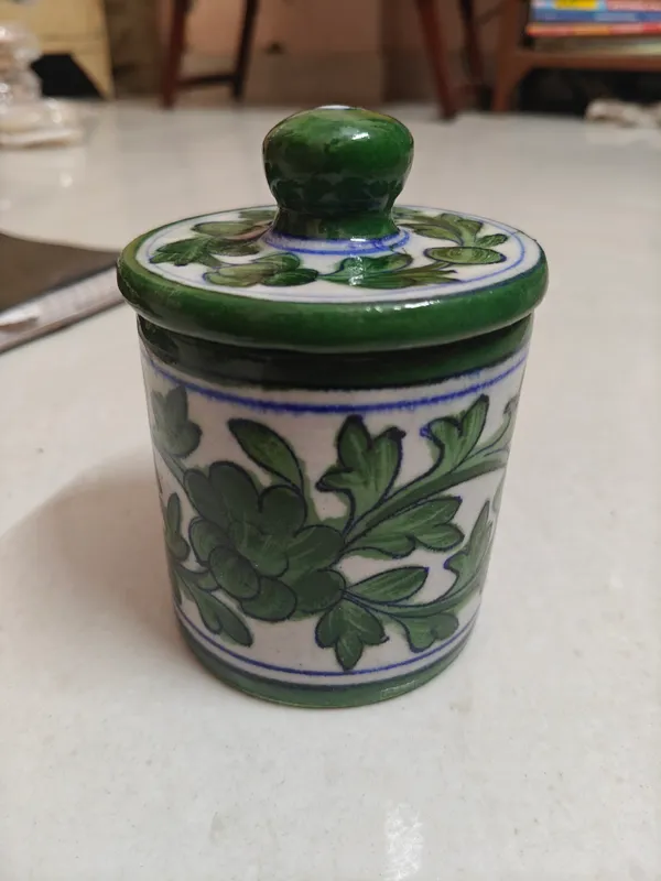 Pottery__Hand_Painted_Floral_Storage_Jar