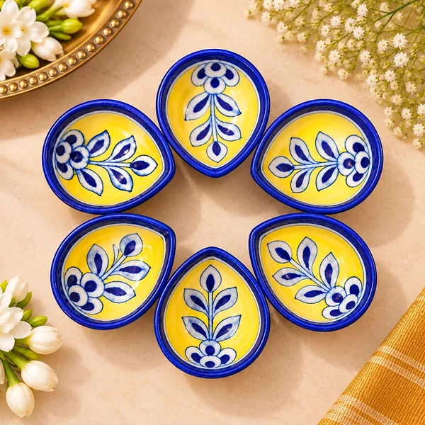 Blue_Pottery_Ceramic_Festive_Floral_Diya_Set_Of_6
