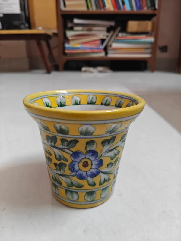 Pottery__Hand_Painted_Floral_Design_Planter_Pot