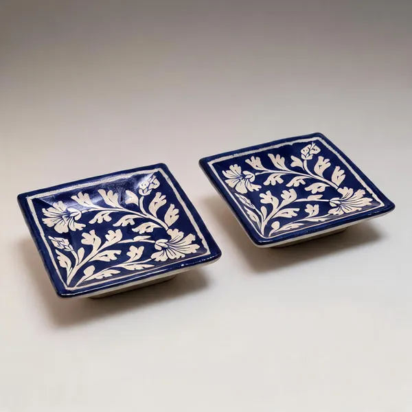 Blue_Pottery_Ceramic_Traditional_Floral_Square_Decorative_Plate_-_Pack_of_2