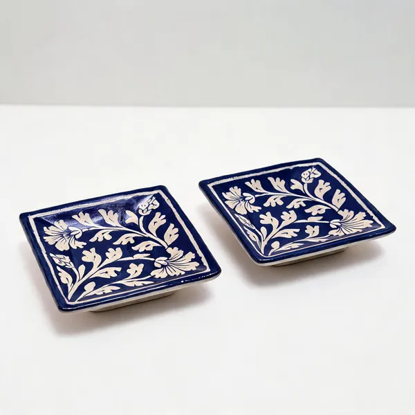 Blue_Pottery_Ceramic_Traditional_Floral_Square_Decorative_Plate_-_Pack_of_2