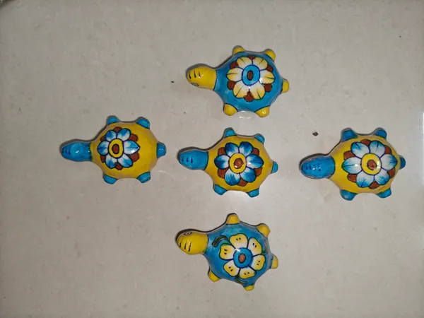 Pottery__Floral_Turtle_Figurine_Set