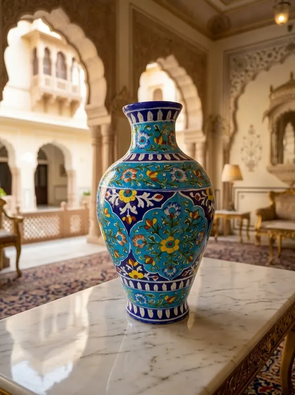 Pottery__Traditional_Floral_Print_Decorative_Vase