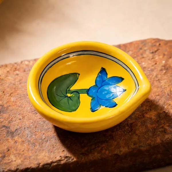 Blue_Pottery_Ceramic_Festive_Floral_Diya_Set_Of_4