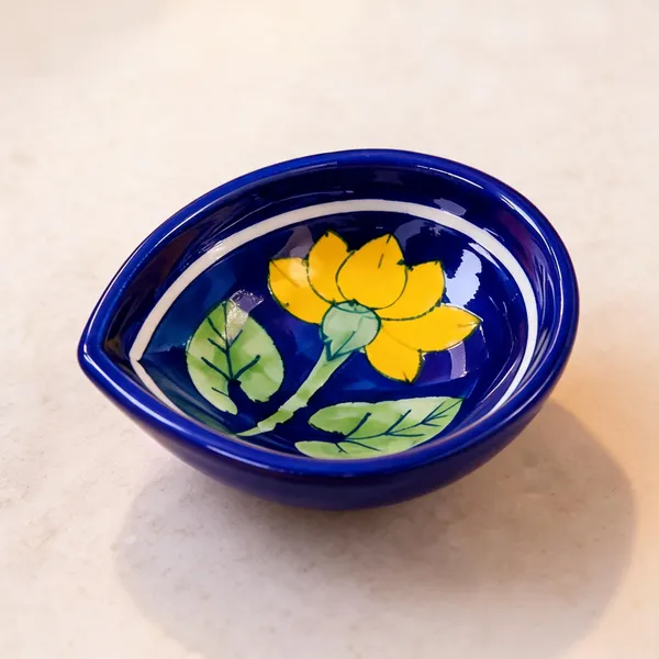 Blue_Pottery_Ceramic_Hand_Painted_Floral_Diya_Set_Of_4