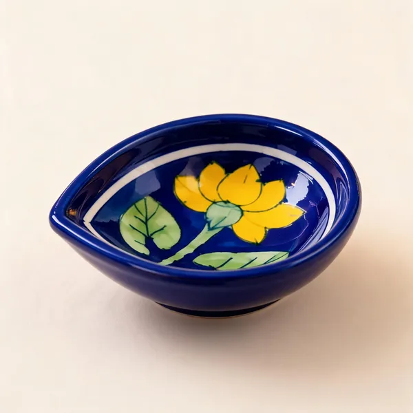Blue_Pottery_Ceramic_Hand_Painted_Floral_Diya_Set_Of_4