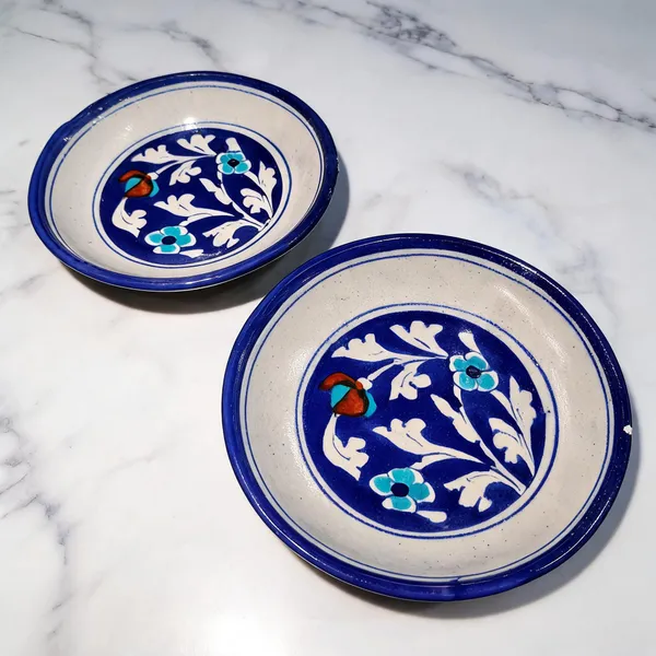 Blue_Pottery_Ceramic_Traditional_Floral_Leafy_Motif_Decorative_Plate_-_Pack_of_2