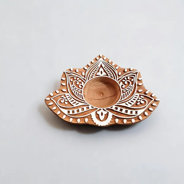 Wooden_Festive_Lotus_Painted_Motif_Diya_-_Pack_of_2