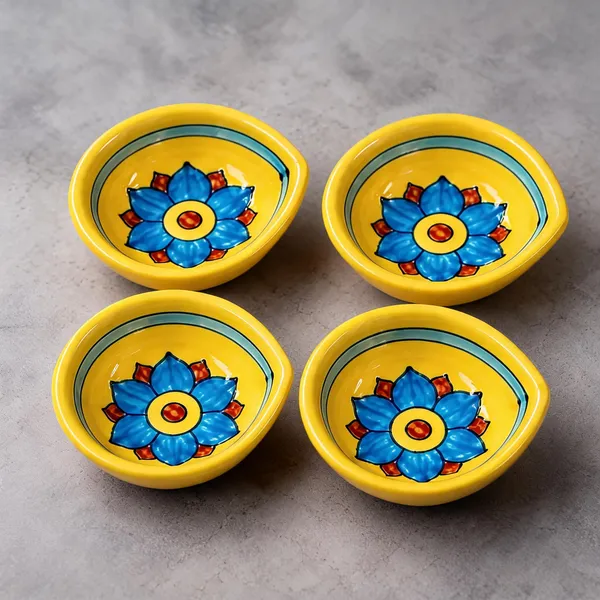 Blue_Pottery_Ceramic_Festive_Floral_Diya_Set_Of_4