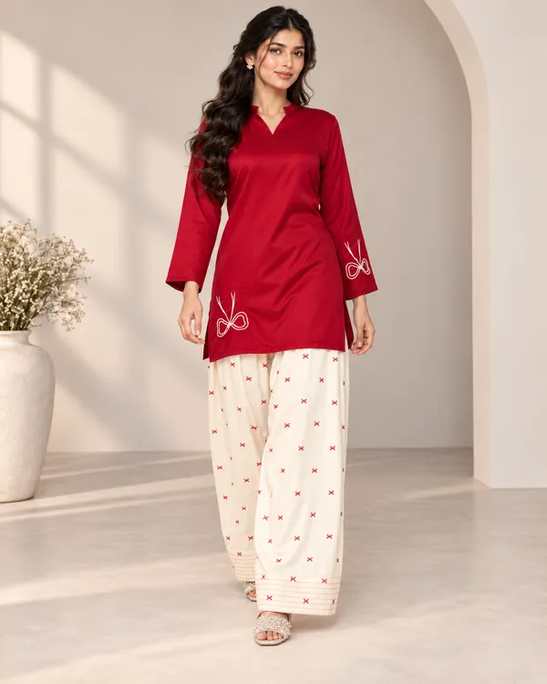 Maroon_Rayon_Silk_Straight_Farshi_Set_For_Women