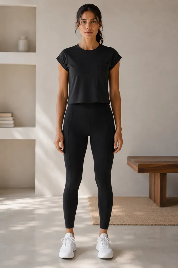 Wear_Jukebox_Just_Easy_Nylon-Spandex_Women_Gym_Wear_Set_Black
