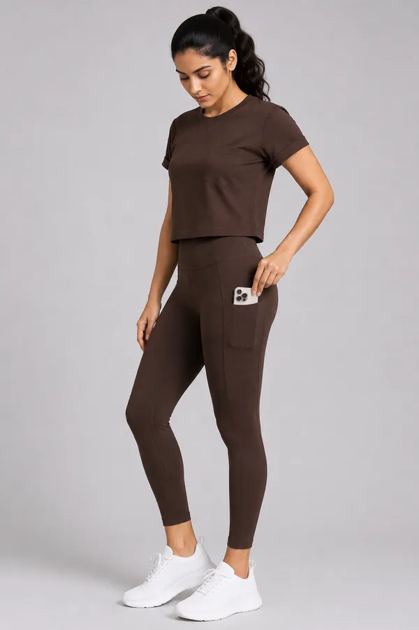 Wear_Jukebox_Just_Easy_Brown_Nylon-Spandex_Gym_Wear_Set