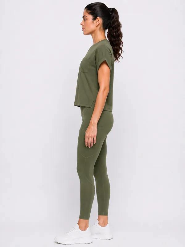 Wear_Jukebox_Just_Easy_Nylon-Spandex_Women_Gym_Wear_Set_Olive_Green