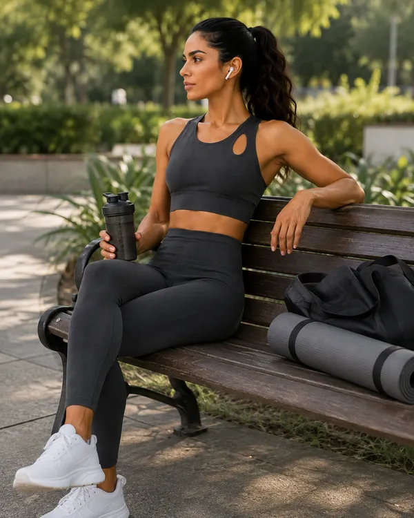 Wear_Jukebox_Unbound_Dark_Grey_Nylon-Spandex_Gym_Wear_Set