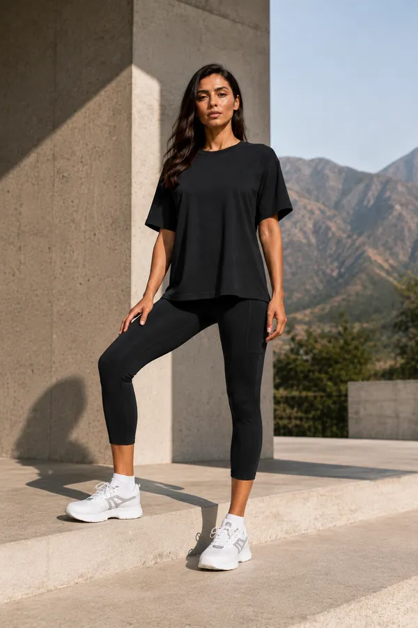Wear_Jukebox_Off_Duty_Black_Nylon-Spandex_Gym_Wear_Set