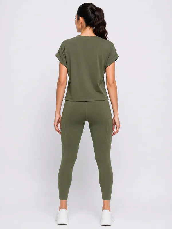 Wear_Jukebox_Just_Easy_Nylon-Spandex_Women_Gym_Wear_Set_Olive_Green