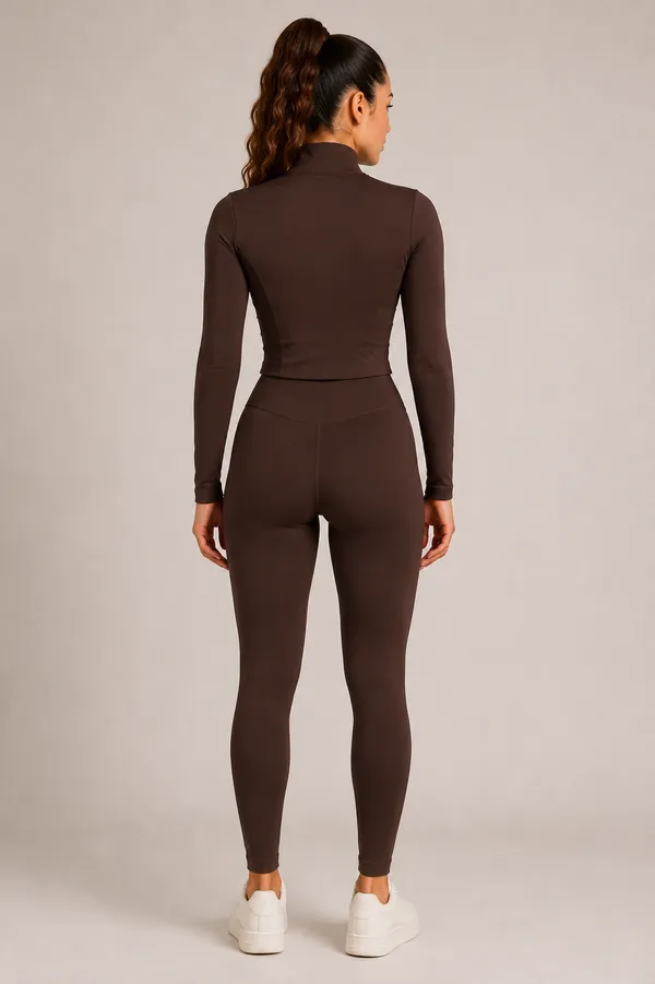 Wear_Jukebox_On_The_Move_Nylon-Spandex_Women_Gym_Wear_Set_Brown