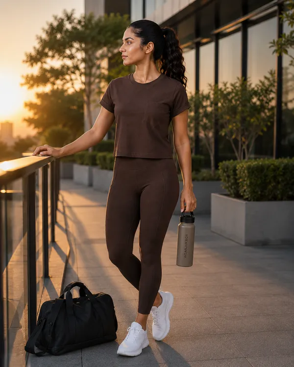 Wear_Jukebox_Just_Easy_Brown_Nylon-Spandex_Gym_Wear_Set