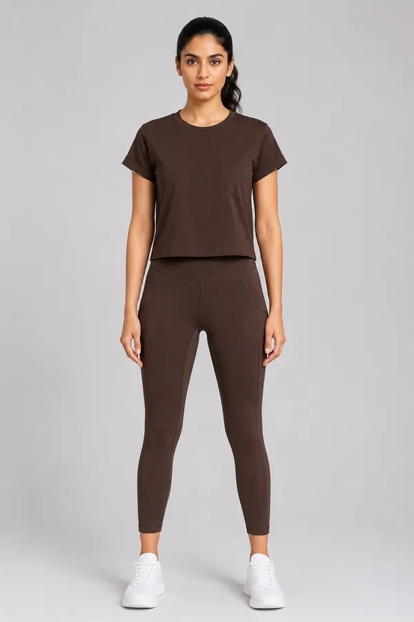 Wear_Jukebox_Just_Easy_Brown_Nylon-Spandex_Gym_Wear_Set