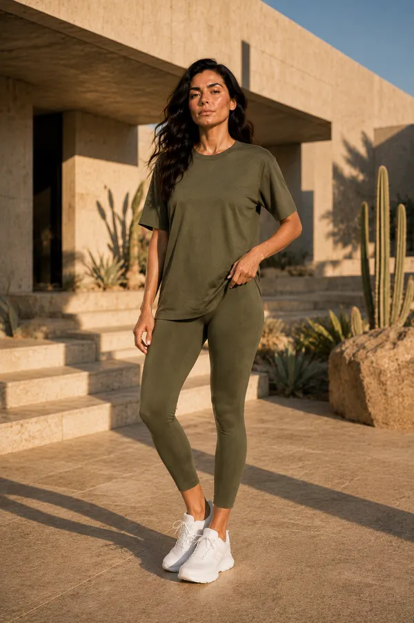 Wear_Jukebox_Off_Duty_Olive_Green_Nylon-Spandex_Gym_Wear_Set