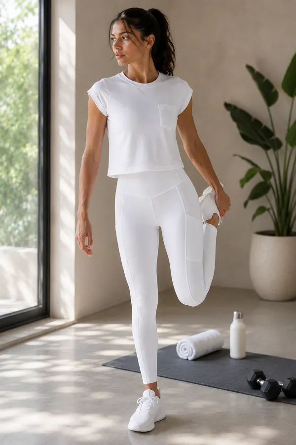 Wear_Jukebox_Just_Easy_White_Nylon-Spandex_Gym_Wear_Set