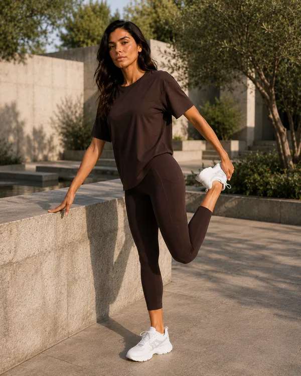 Wear_Jukebox_Off_Duty_Brown_Nylon-Spandex_Gym_Wear_Set