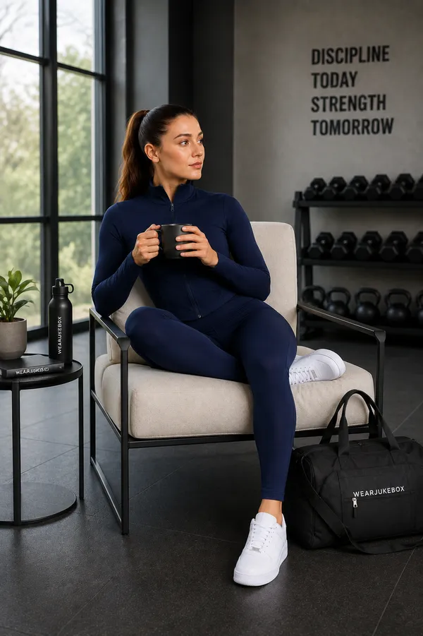 Wear_Jukebox_On_The_Move_Nylon-Spandex_Women_Gym_Wear_Set_Navy