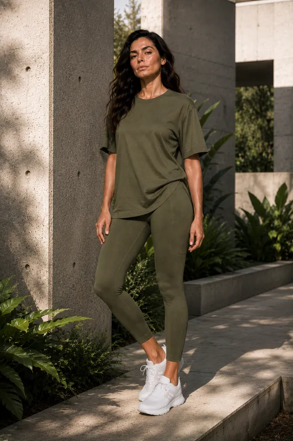 Wear_Jukebox_Off_Duty_Olive_Green_Nylon-Spandex_Gym_Wear_Set
