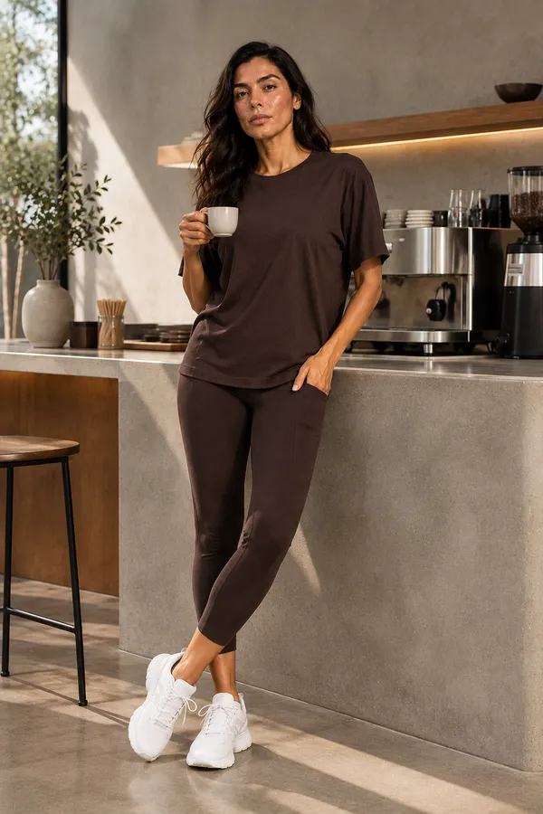 Wear_Jukebox_Off_Duty_Brown_Nylon-Spandex_Gym_Wear_Set