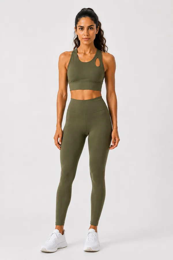 Wear_Jukebox_Unbound_Olive_Green_Nylon-Spandex_Gym_Wear_Set