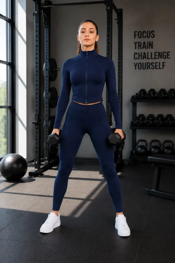 Wear_Jukebox_On_The_Move_Nylon-Spandex_Women_Gym_Wear_Set_Navy