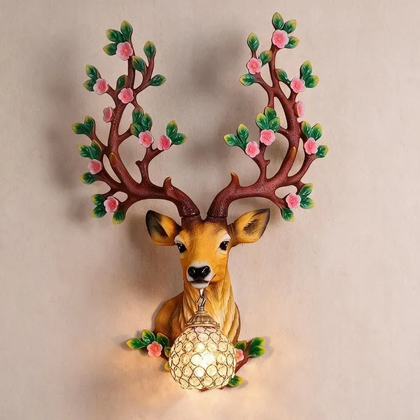 White_Resin_Deer_Head_Wall_Sconce_For_Home_Decor