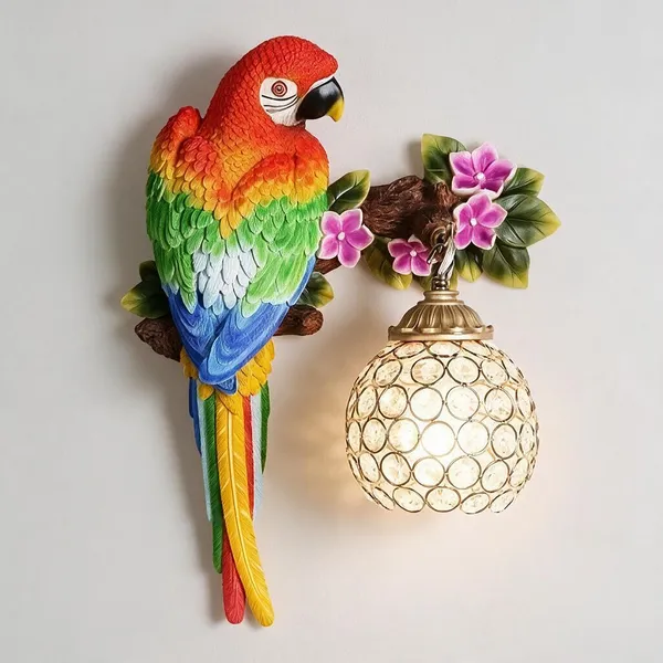 Multicolor_Resin_Parrot_Wall_Lamp_For_Home_Decor