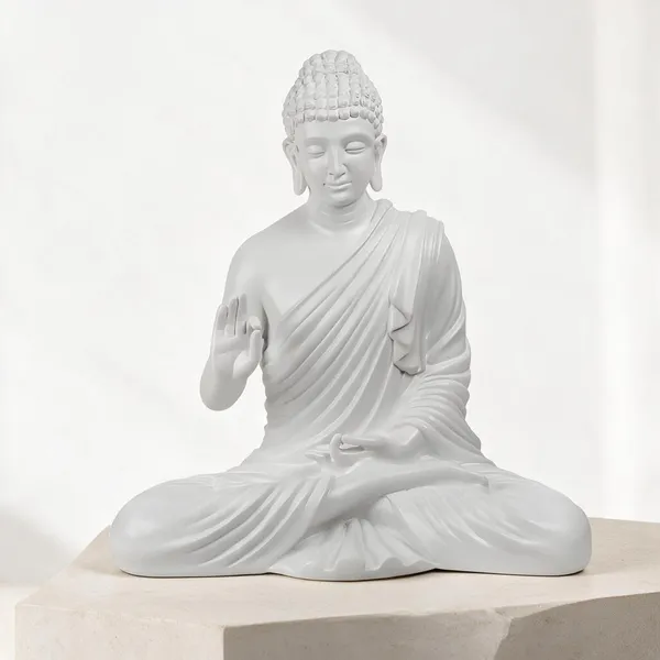 White_Resin_Resin_Buddha_Statue_For_Home_Decor
