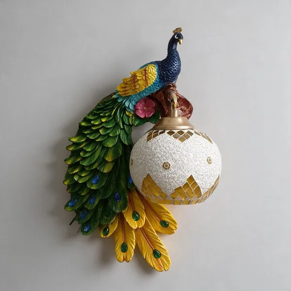 Multicolor_Resin_Peacock_Wall_Lamp_For_Home_Decor