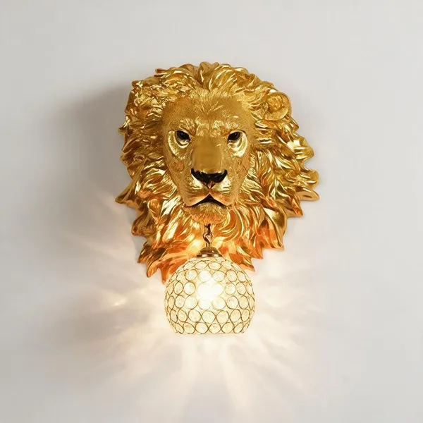 Gold_Resin_Lion_Wall_Lamp_For_Home_Decor
