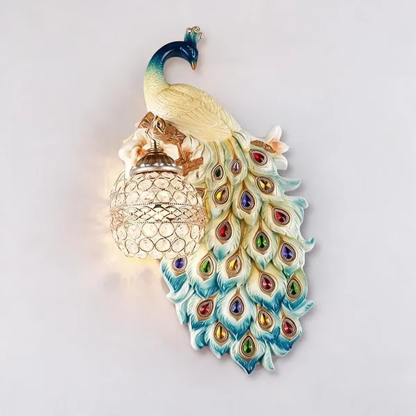 Multicolor_Resin_Peacock_Led_Wall_Lamp_For_Home_Decor