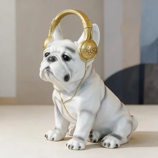 White_Resin_French_Bulldog_Figurine_For_Home_Decor
