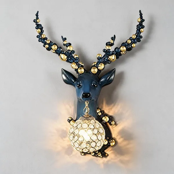 Blue_Resin_Deer_Head_Wall_Sconce_For_Home_Decor