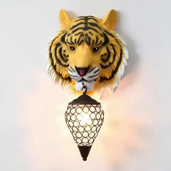 Yellow_Resin_Resin_Tiger_Face_Wall_Lamp_For_Home_Decor