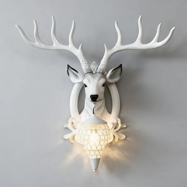 White_Resin_Deer_Head_Wall_Sconce_For_Home_Decor