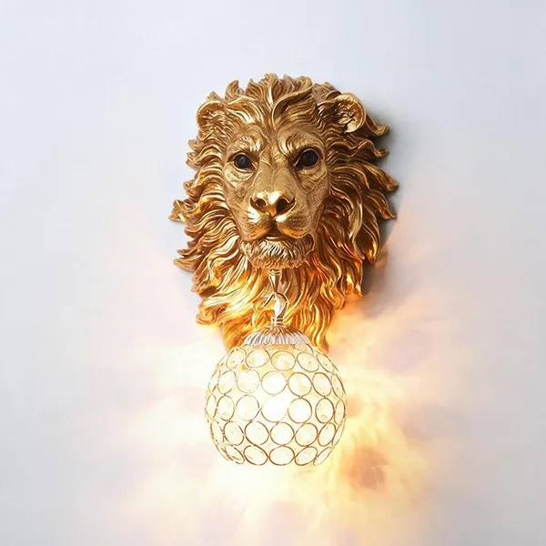 Golden_Resin_Lion_Head_Wall_Lamp_For_Home_Decor