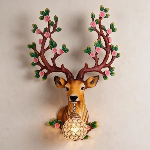 Gold_Resin_Deer_Head_Wall_Sconce_For_Home_Decor
