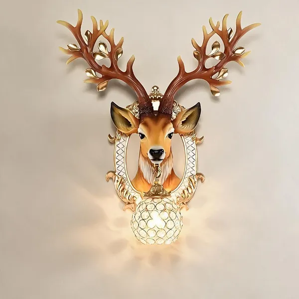 Light_Brown_Resin_Resin_Deer_Head_Wall_Lamp_For_Home_Decor