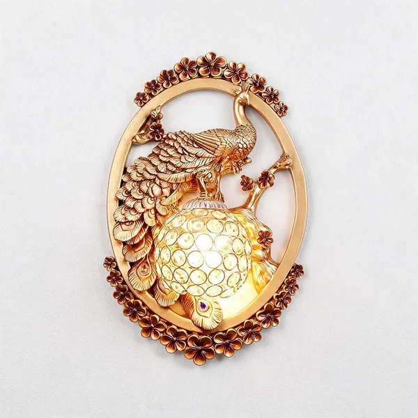 Gold_Resin_Resin_Peacock_Led_Wall_Lamp_For_Home_Decor