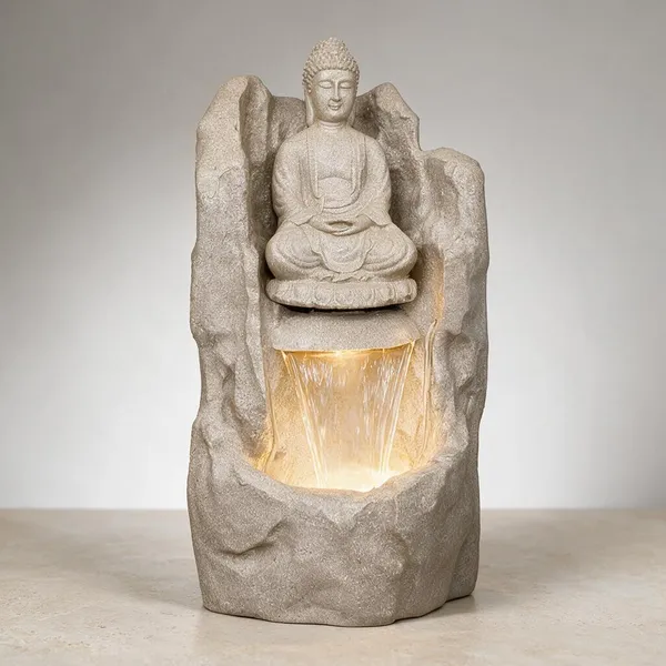 White_Fiber_Sandstone_Buddha_Led_Water_Fountain_For_Home_Decor