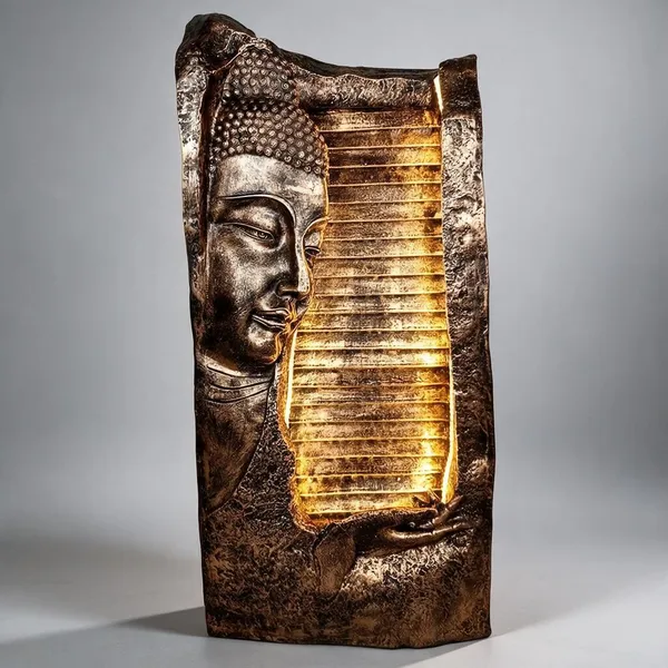 Gold_Fiber_Buddha_Water_Fountain_For_Home_Decor